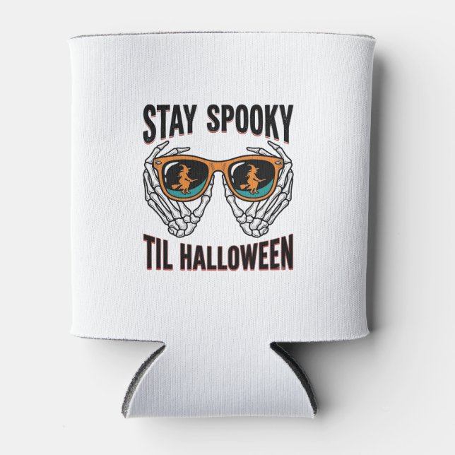 Porta-lata Camisa de Halloween de Esqueleto com Óculos de Bru (Frente)