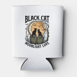 Porta-lata Camisa de Halloween de Gato Preto Vintage Lua Cemi