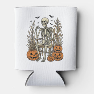 Porta-lata Camisa de Halloween Vintage Esqueleto e Abóboras D