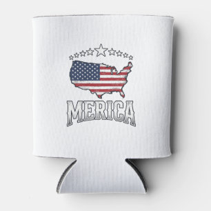 Porta-lata Camisa de Mapa de Bandeira Patriótica Vintage Meri