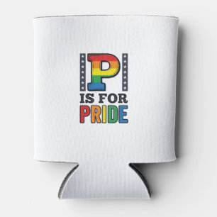 Porta-lata Camisa de Orgulho Vintage Letra P Arco-íris Design