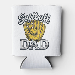 Porta-lata Camisa de Pai de Softbol com Luvas Vintage Design_