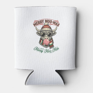 Porta-lata Camisa de Vaca de Natal Desenho de Férias de Highl