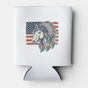Porta-lata Camisa de Vetor Vintage da Bandeira do Cavalo Patr