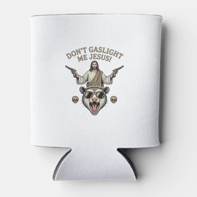 Porta-lata Camisa engraçada de Jesus Possum com desenho de gr (Frente)
