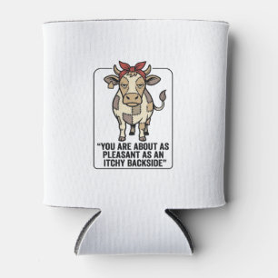 Porta-lata Camisa engraçada e rabugenta de vaca xadrez vintag