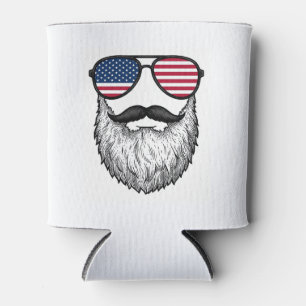 Porta-lata Camisa Gráfica de Óculos de Sol com Barba Patrióti