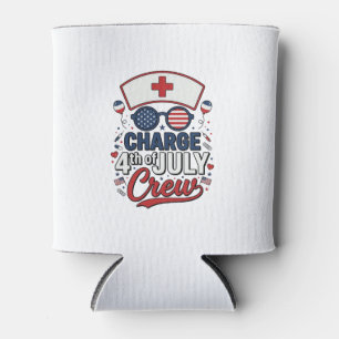 Porta-lata Camisa Médica Patriótica da Equipe de Enfermeiras