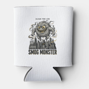 Porta-lata Camisa Monstro Smog Gravura Vintage Aviso Ecológic