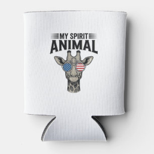 Porta-lata Camisa Patriótica Animal Espiritual Girafa Vintage