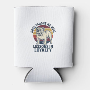 Porta-lata Camisa Sabedoria Canina Bulldog Vintage Lição Gráf