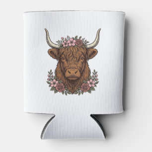 Porta-lata Camisa Vetorial de Vaca das Terras Altas Florais V
