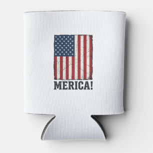 Porta-lata Camisa Vetorial Patriótica Bandeira Distressed Mer
