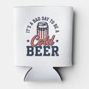 Porta-lata Camisa Vetorial Vintage de Cerveja Fria Patriótica