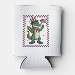 Porta-lata Camisa Vintage Bandeira Cachorro-Quente Jacaré Pat