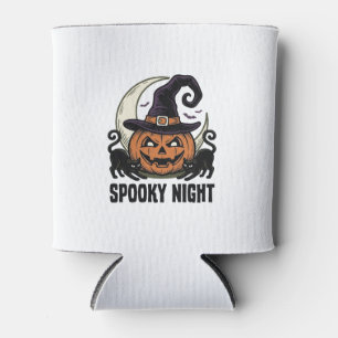 Porta-lata Camisa Vintage de Abóbora de Halloween Gato Bruxa