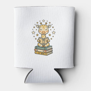 Porta-lata Camisa Vintage de Girafa Leitora Fofa Amante de Li