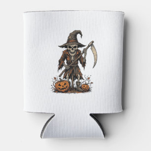 Porta-lata Camisa Vintage de Halloween Esqueleto Espantalho A