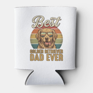 Porta-lata Camisa Vintage Pôr do Sol Pai do Golden Retriever 