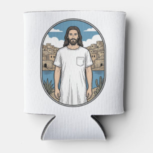 Porta-lata Camiseta cênica de figura espiritual com gravação 