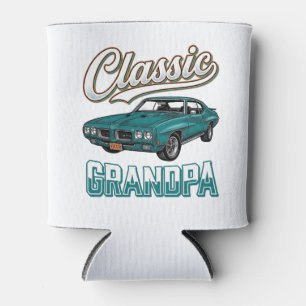 Porta-lata Camiseta Clássica de Vovô com Carro Antigo Design_