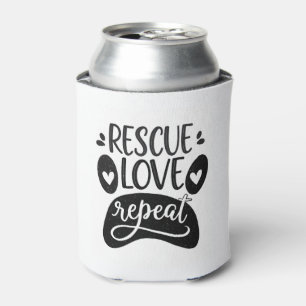 Porta-lata Camiseta de Pata de Cachorro Resgate Amor Repita