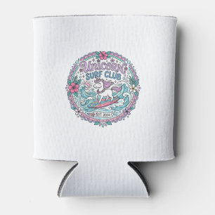 Porta-lata Camiseta Divertida Unicorn Surf Club Gráfico_1