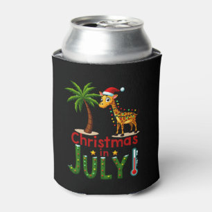Porta-lata Camiseta engraçada de Natal em julho Santa Girafa