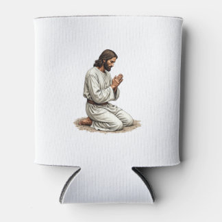 Porta-lata Camiseta Fé com Gravura Vintage das Mãos de Jesus 