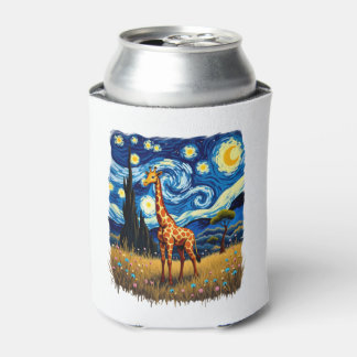 Porta-lata Camiseta - Girafa Fofa África - Noite Estrelada