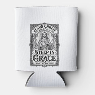 Porta-lata Camiseta Gráfica Amante do Chá Jesus Cristão