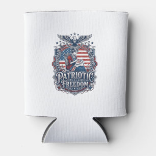 Porta-lata Camiseta Gráfica Vetorial de Bordado Cruz Patrióti