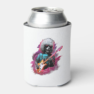 Porta-lata Camiseta Guitarra Punk Poodle Dog Guitarist