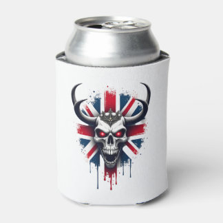 Porta-lata Camiseta Premium com Crânio Britânico e Bandeira d
