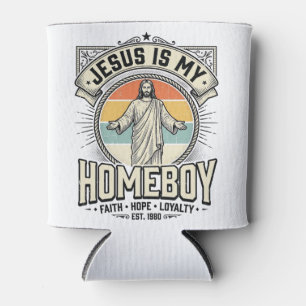 Porta-lata Camiseta Religiosa Vintage Jesus É Meu Parceiro