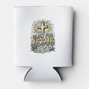 Porta-lata Camiseta Vintage Cruz Cristã Brilhe Para Jesus