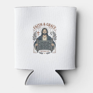 Porta-lata Camiseta Vintage de Ponto Cruz Jesus Gráfico Crist