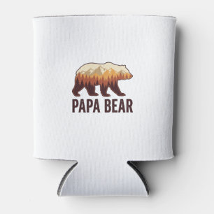 Porta-lata Camiseta Vintage Floresta Silhueta Urso Papai Urso