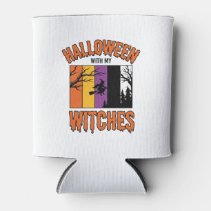 Porta-lata Camiseta Vintage Halloween Bruxas Vassoura de Brux