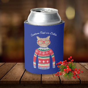 Porta-lata Camisola feia engraçada do Natal, costume do