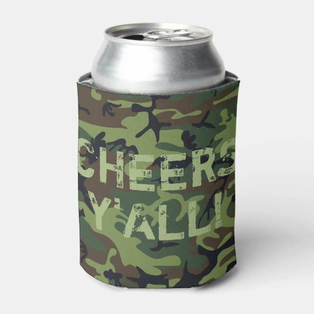 Porta-lata Camo Cheers Y'All (Can Front)