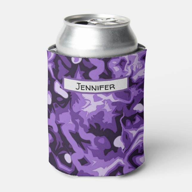 Porta-lata Camo Roxo Pode Arrumar Cooler Coalhada (Can Front)