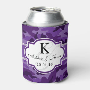 Porta-lata Camo roxo violeta, casamento da camuflagem