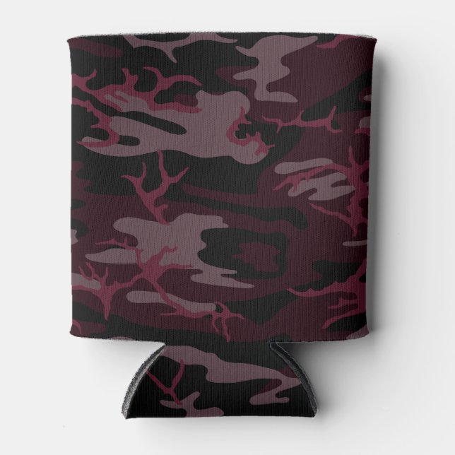 Porta-lata Camo Vermelho Escuro pode resfriar (Frente)