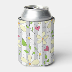Porta-lata Camomila de flor de primavera floral feliz desenho