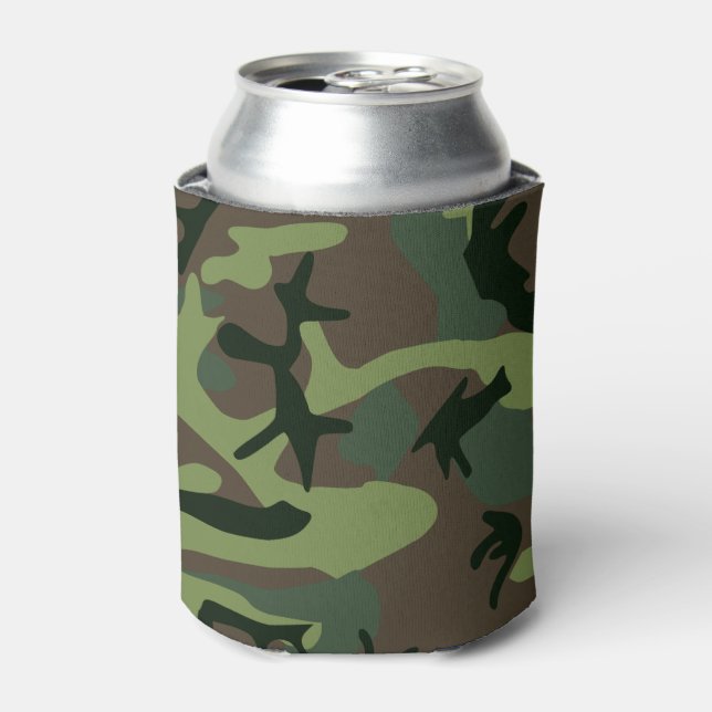 Porta-lata Camouflage Camo Green Brown Patterno (Can Front)