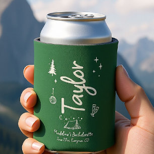 Porta-lata Camp Bachelorette Desenha Personalidade Verde Escr