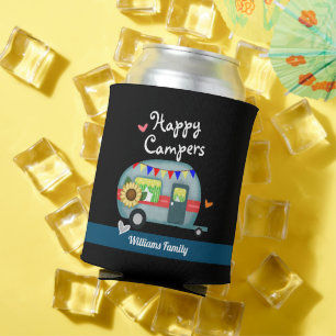 Porta-lata Campos Felizes do Nome da Família Personalizado