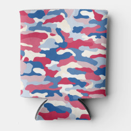 Porta-lata Camuflagem Azul e Branco Vermelho