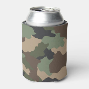 Porta-lata Camuflagem Woodland Camo Militar Khaki Tan Preto